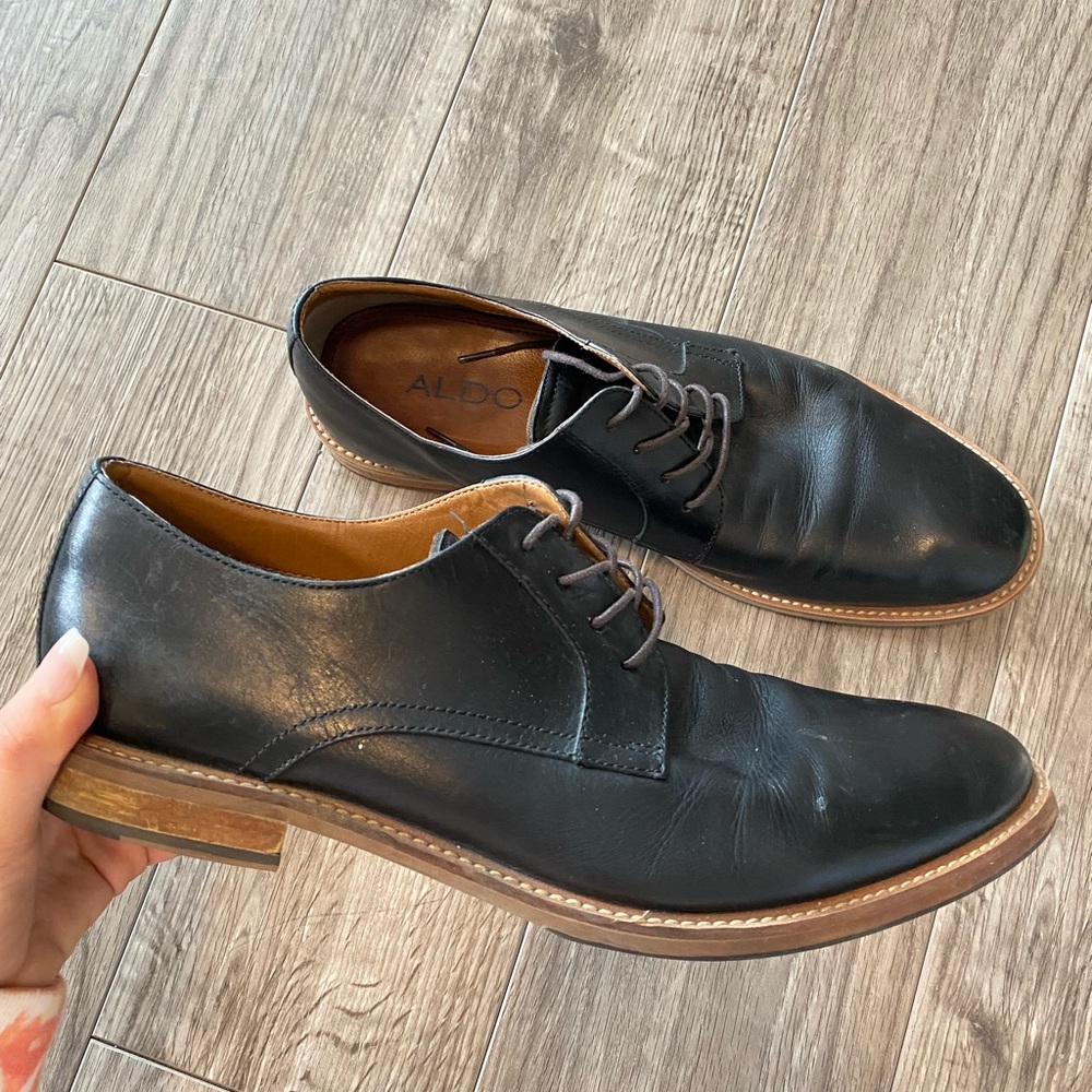 MENS BLACK ALDO DRESS SHOES
